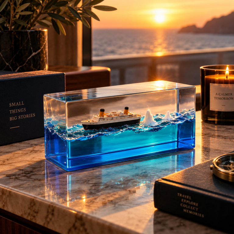 Bateau Flottant Décoratif , Objet de Bureau Élégant et Relaxan - vue principale et présentation du produit