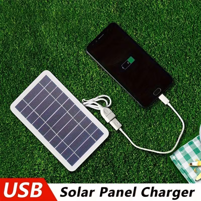 Chargeur Solaire Portable USB avec Lampe Torche LED - vue principale et présentation du produit