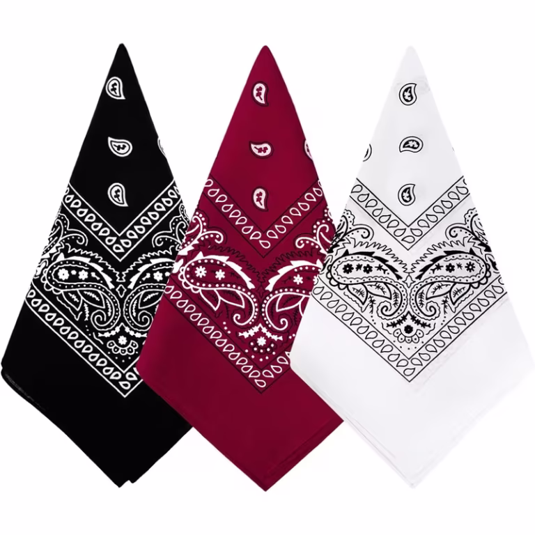 Lot de 3 Bandanas Motif Cachemire (Paisley) - vue principale et présentation du produit