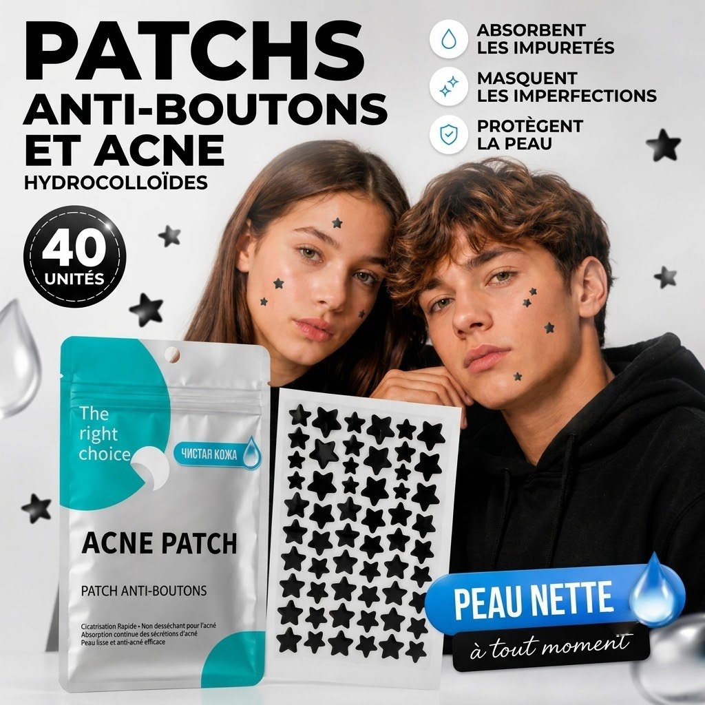 patchs-anti-boutons-etoiles-noires-hydrocolloide (1) Patchs Anti-Boutons Étoiles Noires Hydrocolloïde - Soin Anti-Acné & Purifiant Visage - Image 1