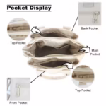 Sac Bandoulière Tendance Femme en Nylon Multi-Poches - vue détaillée et finitions de qualité