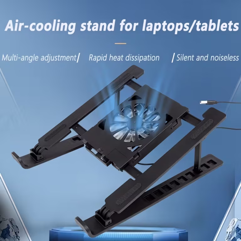 Support PC portable avec ventilateur de refroidissement USB silencieux et hauteur réglable