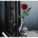 Vase en Verre Transparent avec Rose Rouge Artificielle - vue principale et présentation du produit