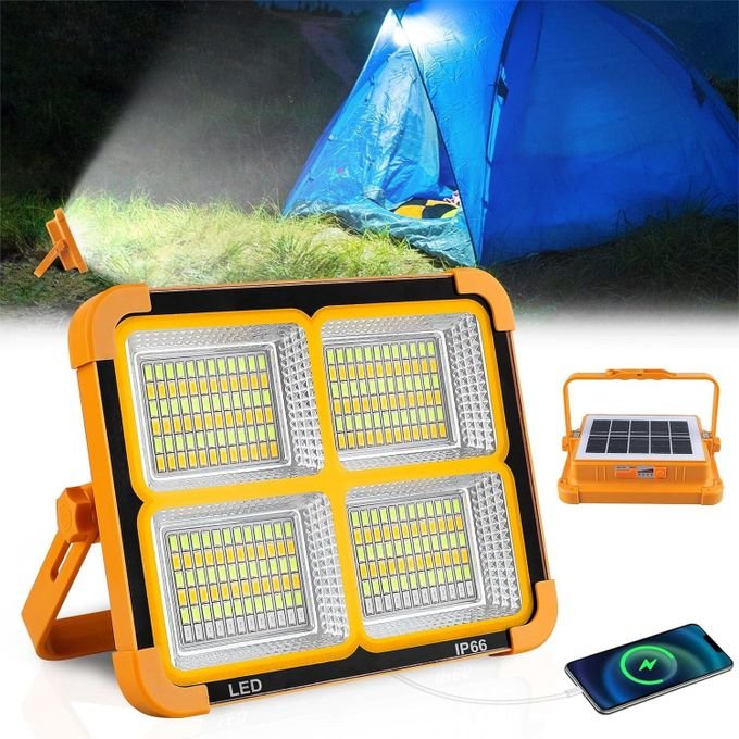 Projecteur LED Solaire Rechargeable - vue principale et présentation du produit