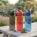 Gourde Sportive et Scolaire Tri-Color avec Paille Intégrée - vue détaillée et finitions de qualité