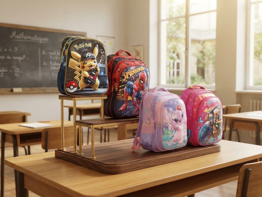 Sacs à dos Multicompartiments 3D lumineux , Collection Rentrée Scolaire 2026 - vue principale et présentation du produit