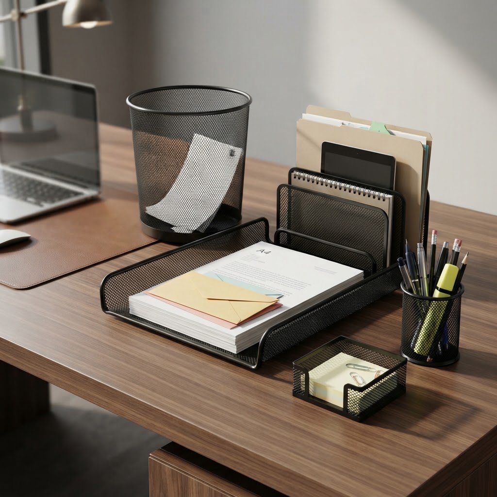Organisateur de Bureau Complet 5 Pièces - vue principale et présentation du produit