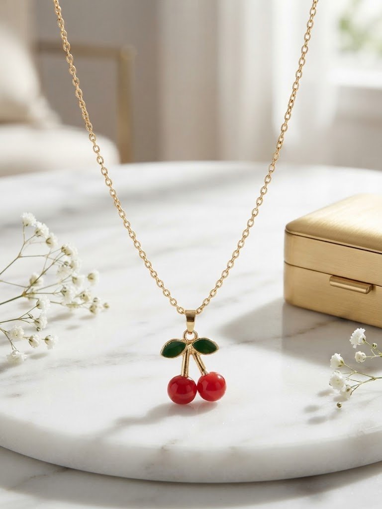 Collier Femme Cerises - vue principale et présentation du produit