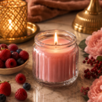 Bougie Parfumée Fruits Rouges dans Verre - vue principale et présentation du produit