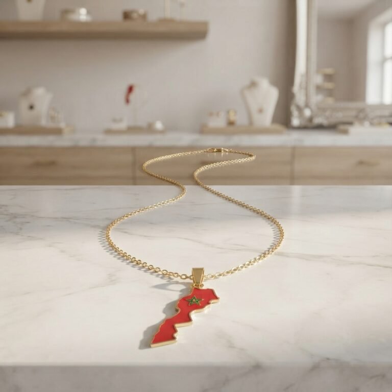 Collier Femme Doré en Acier Inoxydable - vue principale et présentation du produit