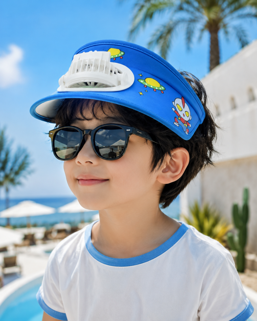 Chapeau de Soleil Enfant avec Ventilateur Intégré - vue principale et présentation du produit