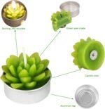 Lot de 4 Bougies Décoratives en Forme de Plante Succulente - vue complémentaire 7