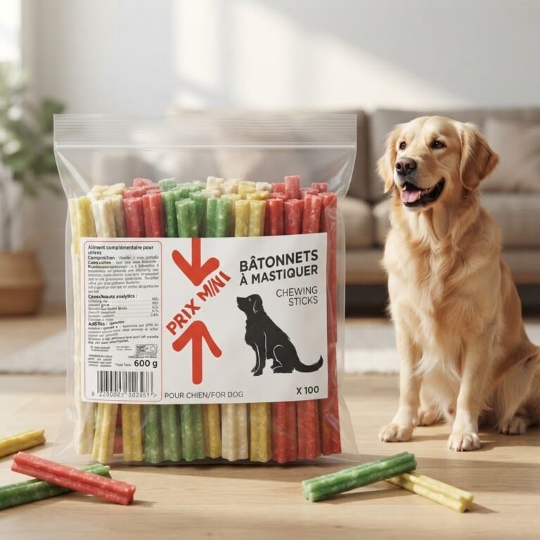 100 Bâtonnets à Mastiquer pour Chien - vue principale et présentation du produit