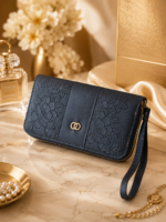 Portefeuille Long Femme Élégant à Motifs Floraux - prise en main et utilisation pratique