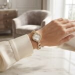 Montre Femme Dorée Élégante avec Strass - vue détaillée et finitions de qualité