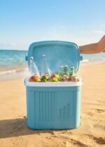 Glacière 20 Litres Bleu Clair - accessoires inclus et fonctionnalités