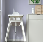 Assise ergonomique et harnais de sécurité multipoints pour chaise haute bébé