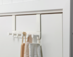 Patère de Porte Blanche à 6 Crochets - vue détaillée et finitions de qualité