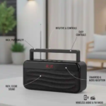 Enceinte Bluetooth Portable LP V12 - accessoires inclus et fonctionnalités