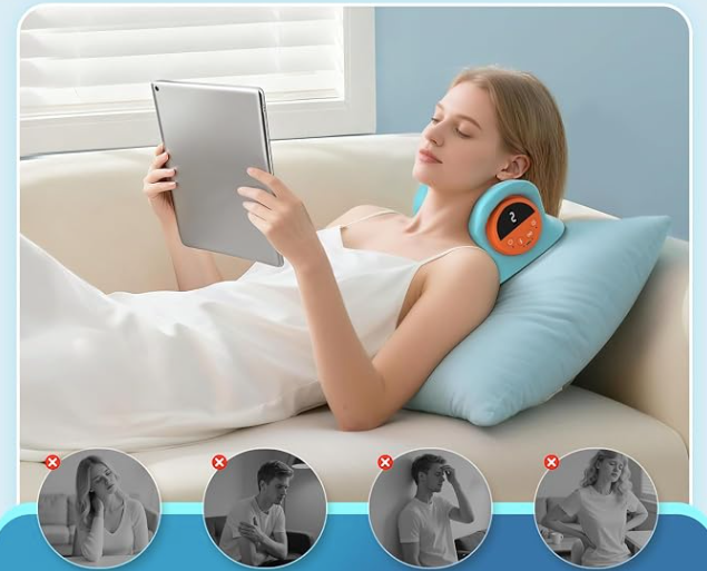 Appareil de massage électrique cou et dos shiatsu avec têtes rotatives chauffantes