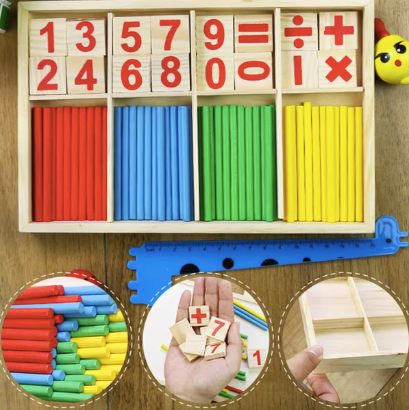 Jeu Éducatif en Bois pour Apprendre les Mathématiques - vue principale et présentation du produit