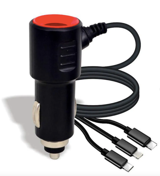 Chargeur voiture 3 en 1 - vue principale et présentation du produit