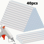 Lot de 40 Bâtonnets de Colle Thermofusible Transparente - vue principale et présentation du produit