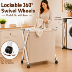 Panier à Linge Pliable Grand Format avec Roulettes 360° - vue principale et présentation du produit