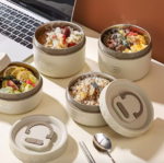 4 Boîte à Lunch Isolée en Acier Inoxydable + 1 Sac Isolant - vue détaillée et finitions de qualité