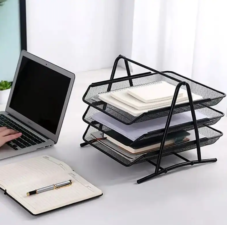 Organisateur de Bureau 3 Niveaux en Métal - vue principale et présentation du produit