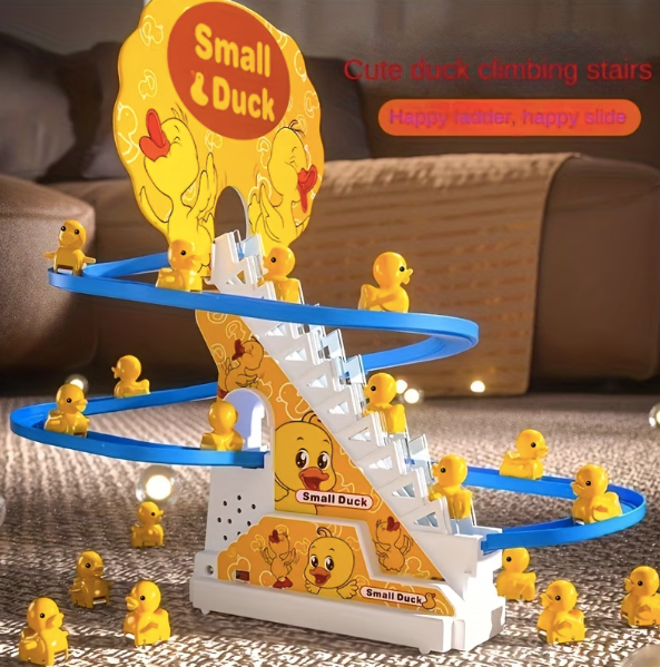 Jouet Circuit d’Escalator pour Enfants avec Lumières & Musique, 3 Canards Inclus - vue principale et présentation du produit