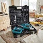 Kit outillage sans fil 2 pièces avec perceuse-visseuse, scie électrique et mallette rigide