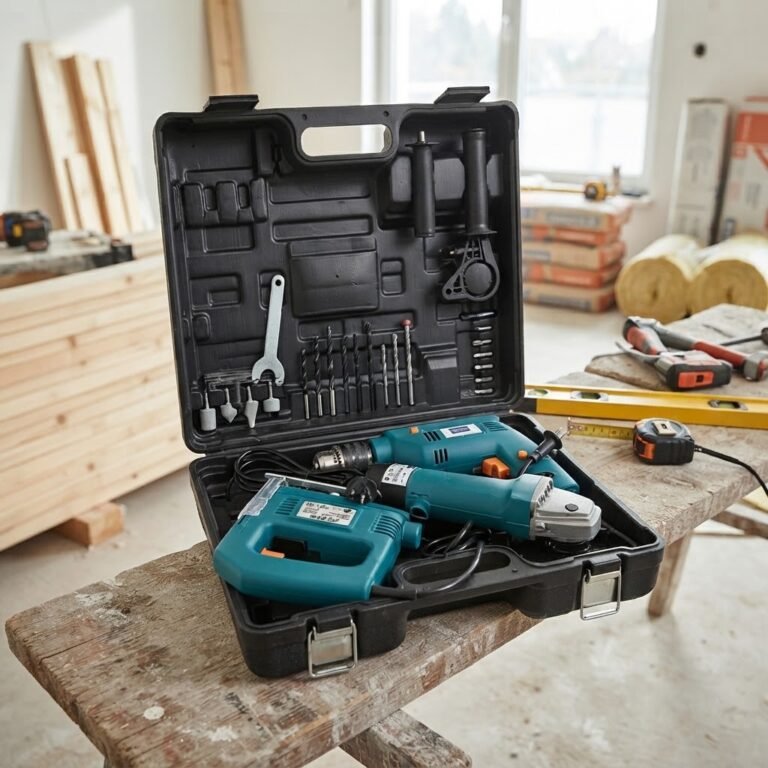 Kit outillage sans fil 2 pièces avec perceuse-visseuse, scie électrique et mallette rigide