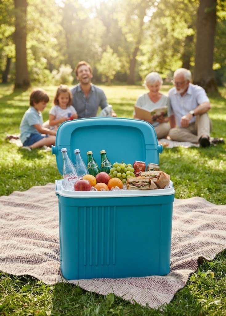 Glacière 20 Litres Bleu Clair - vue principale et présentation du produit