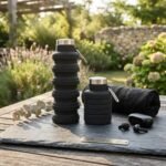 Bouteille en Silicone Pliable avec Mousqueton - vue principale et présentation du produit