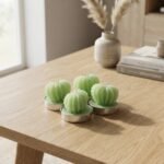 Lot de 4 Bougies Décoratives en Forme de Plante Succulente - prise en main et utilisation pratique