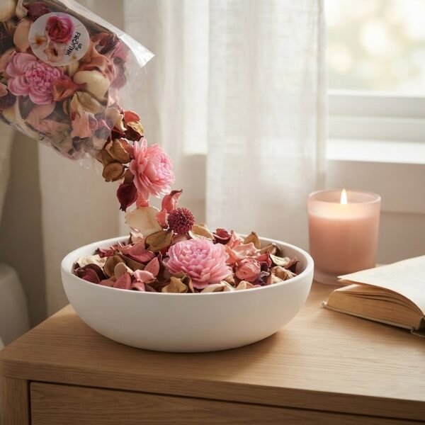 Fleurs Séchées et Pivoine Rose pour Parfums d'Intérieur et Décoration - vue principale et présentation du produit