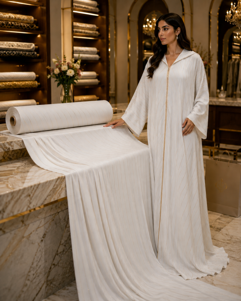 Coupon de Tissu Crêpe "S9ALI" 2,6 m - vue principale et présentation du produit