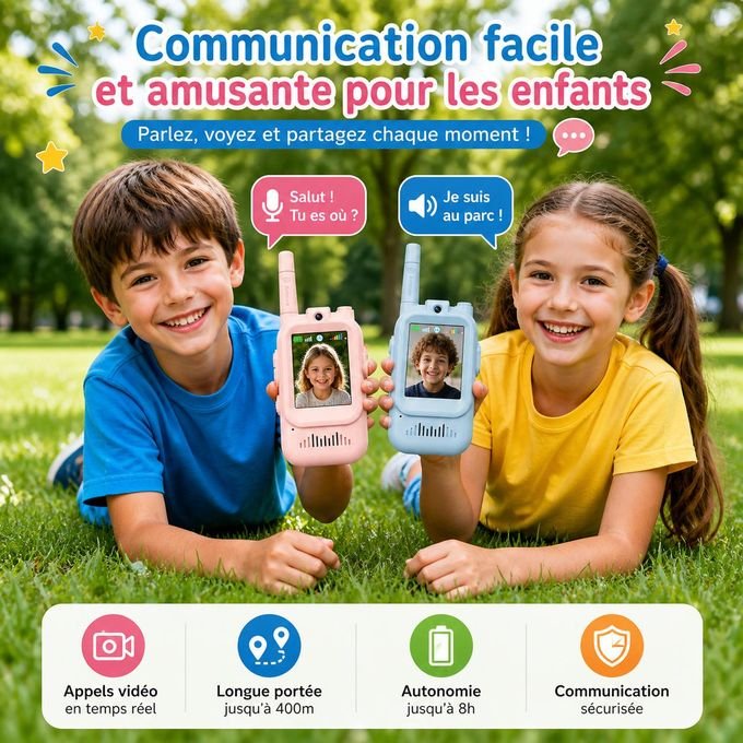 Talkies-Walkies Vidéo Interactifs pour Enfants - vue principale et présentation du produit