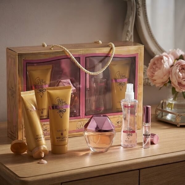 Set complet 5-en-1 ,Parfum, Brume et Soins Corporels - vue principale et présentation du produit
