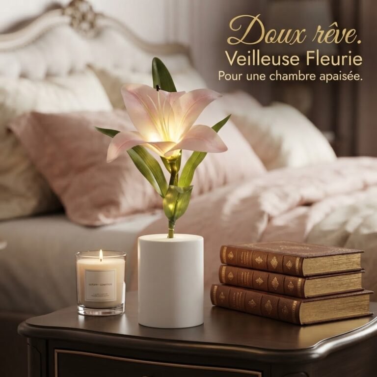 Veilleuse Florale Lumineuse, Éclairage Doux et Chaleureux pour Chambre et Décoration d'Intérieur - vue principale et présentation du produit