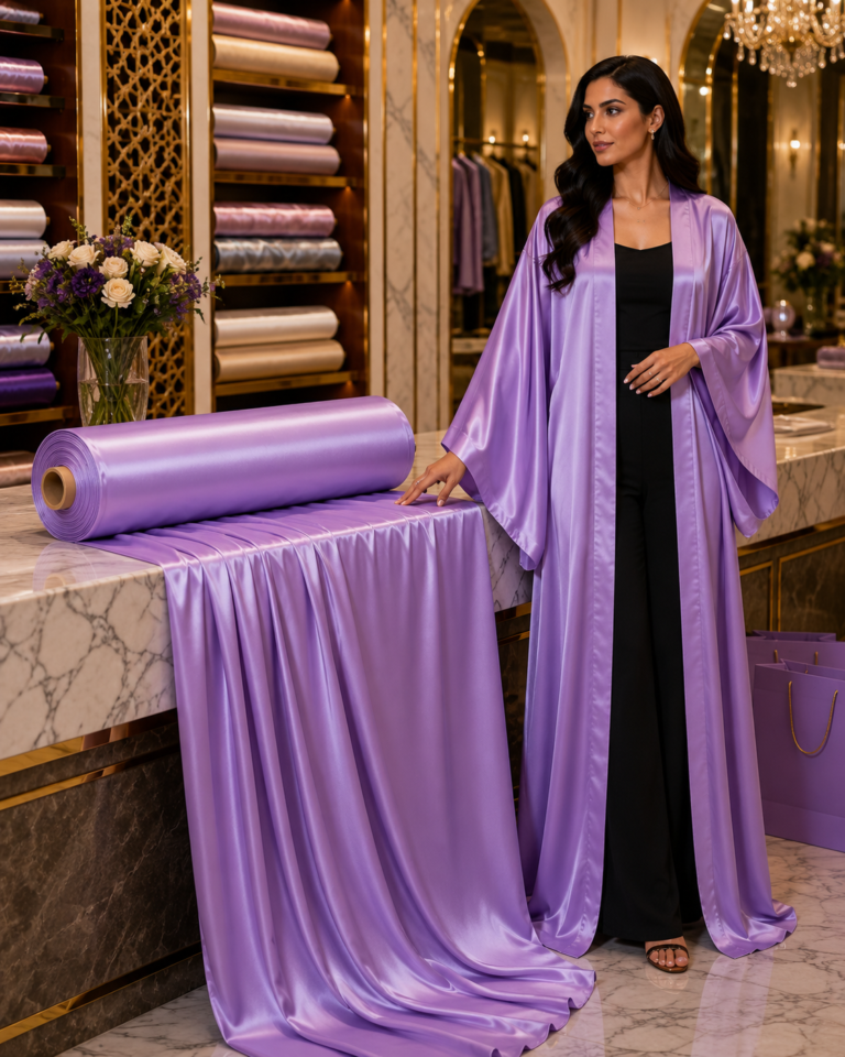 Coupon de Tissu Satin de Soie 2,6 m - vue principale et présentation du produit