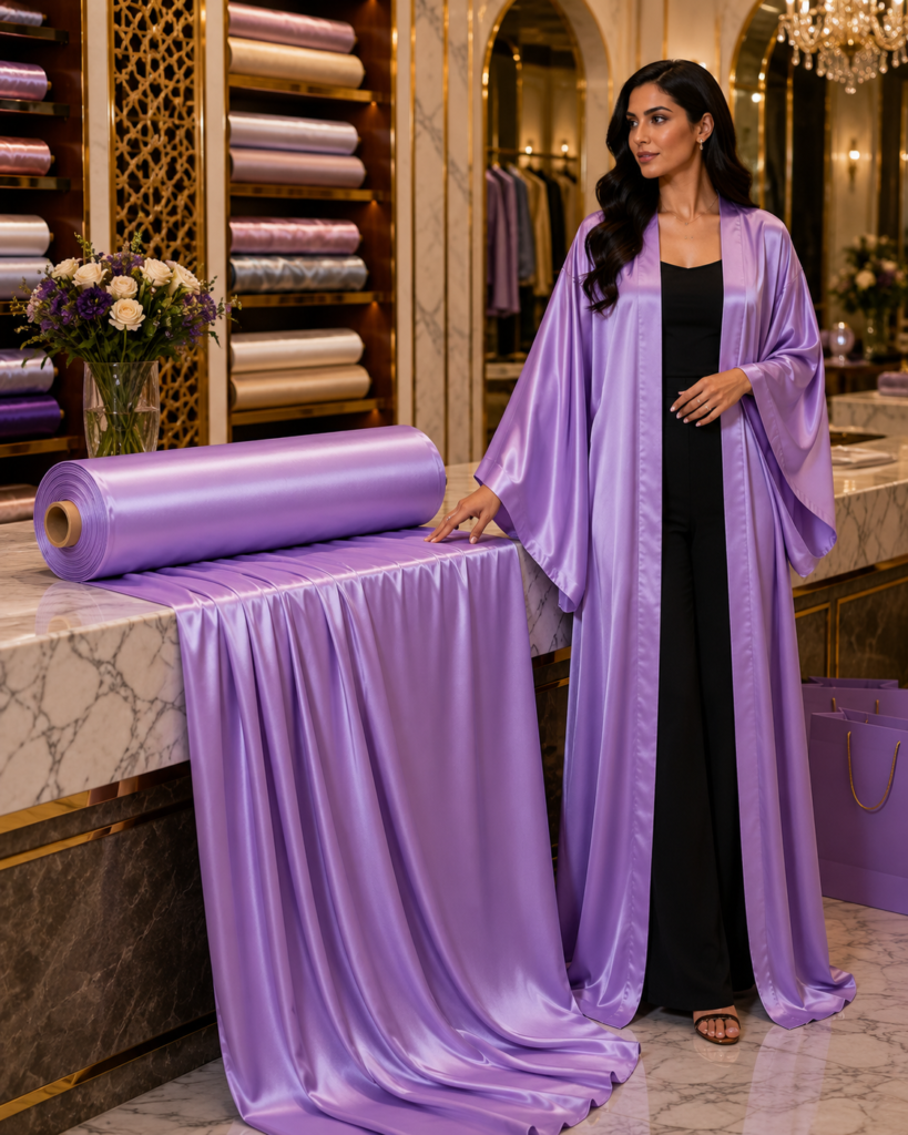 Coupon de Tissu Satin de Soie 2,6 m - vue principale et présentation du produit