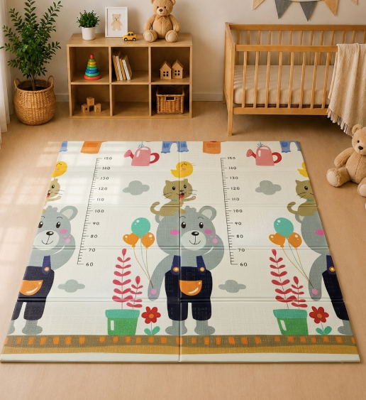 Tapis de jeu bébé pliable 200x180 cm grand format réversible et imperméable