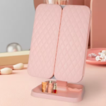Miroir Cosmétique Pliable avec Support de Rangement- 3 Couleurs de Lumière et Luminosité Réglable - vue complémentaire 7