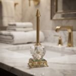 Porte-Encens Décoratif Doré avec Base en Cristal - accessoires inclus et fonctionnalités